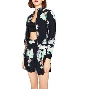 Zara Women’s Floral Printed Bomber Jacket